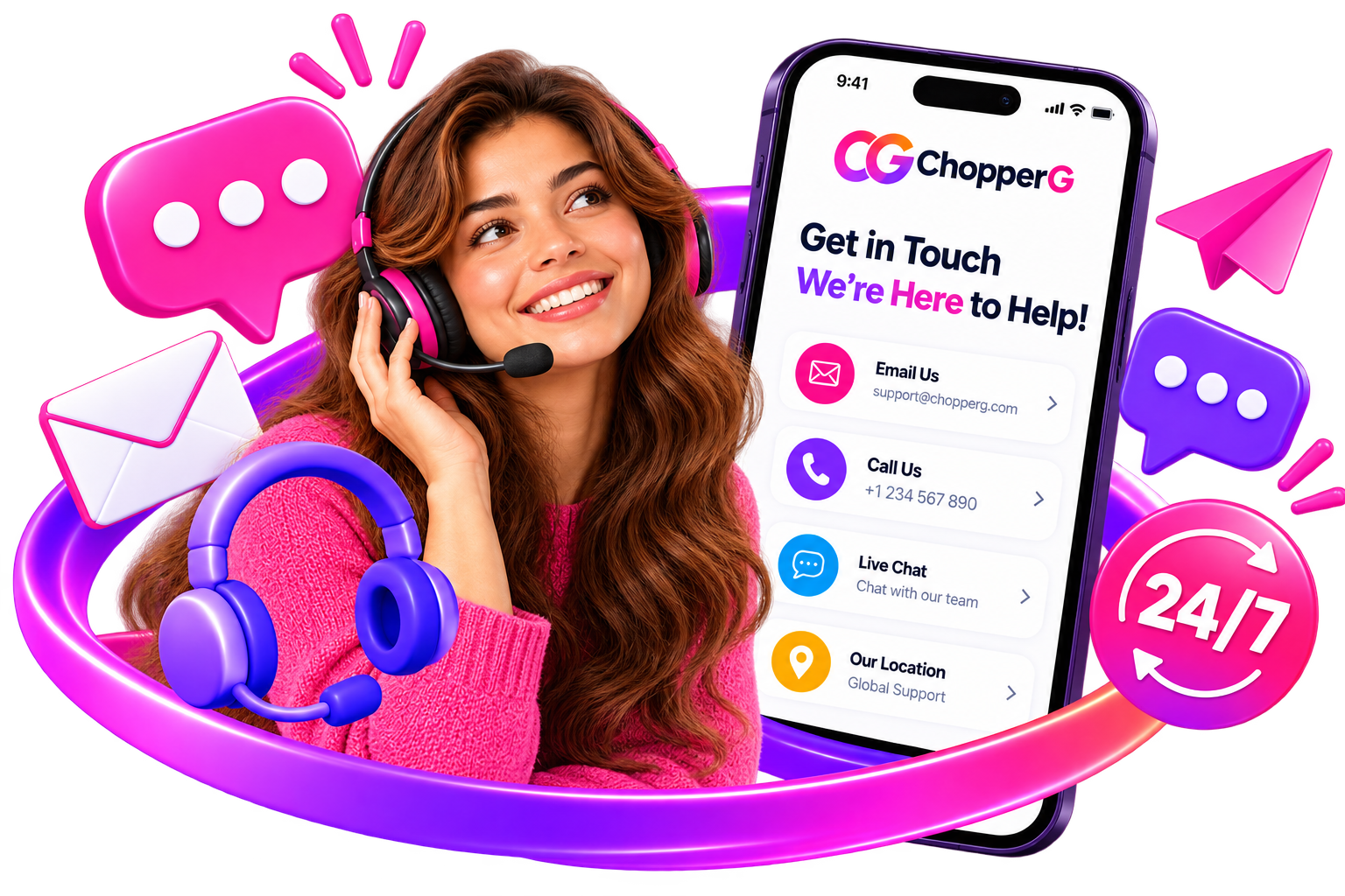 ChopperG contact and support illustration